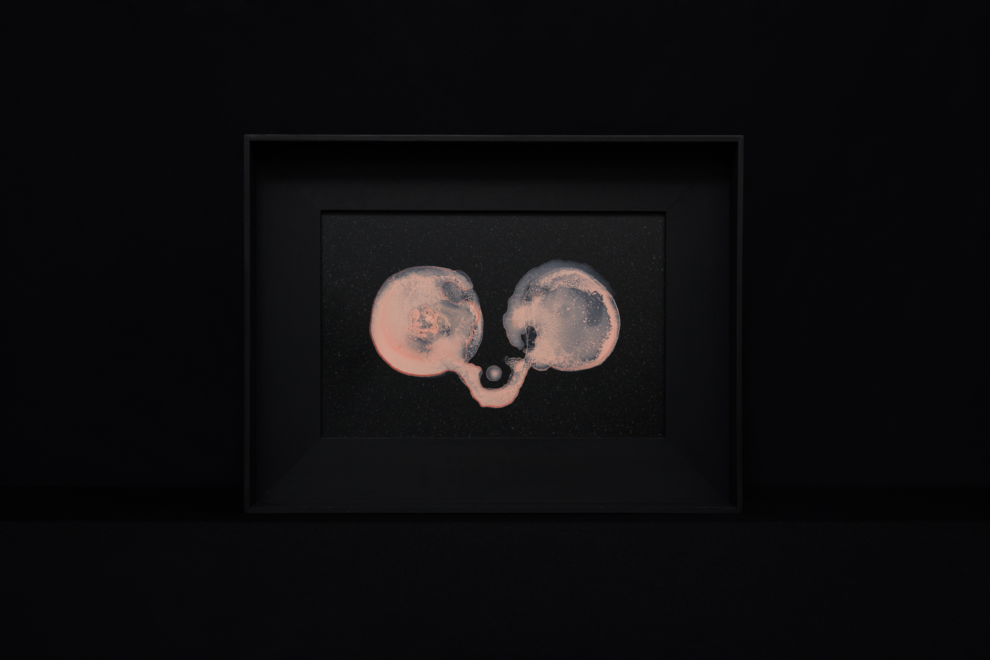    Hole#1: I'll die before you die, please (watercolor on marble. 12,5 x 16 inches framed, 2021)